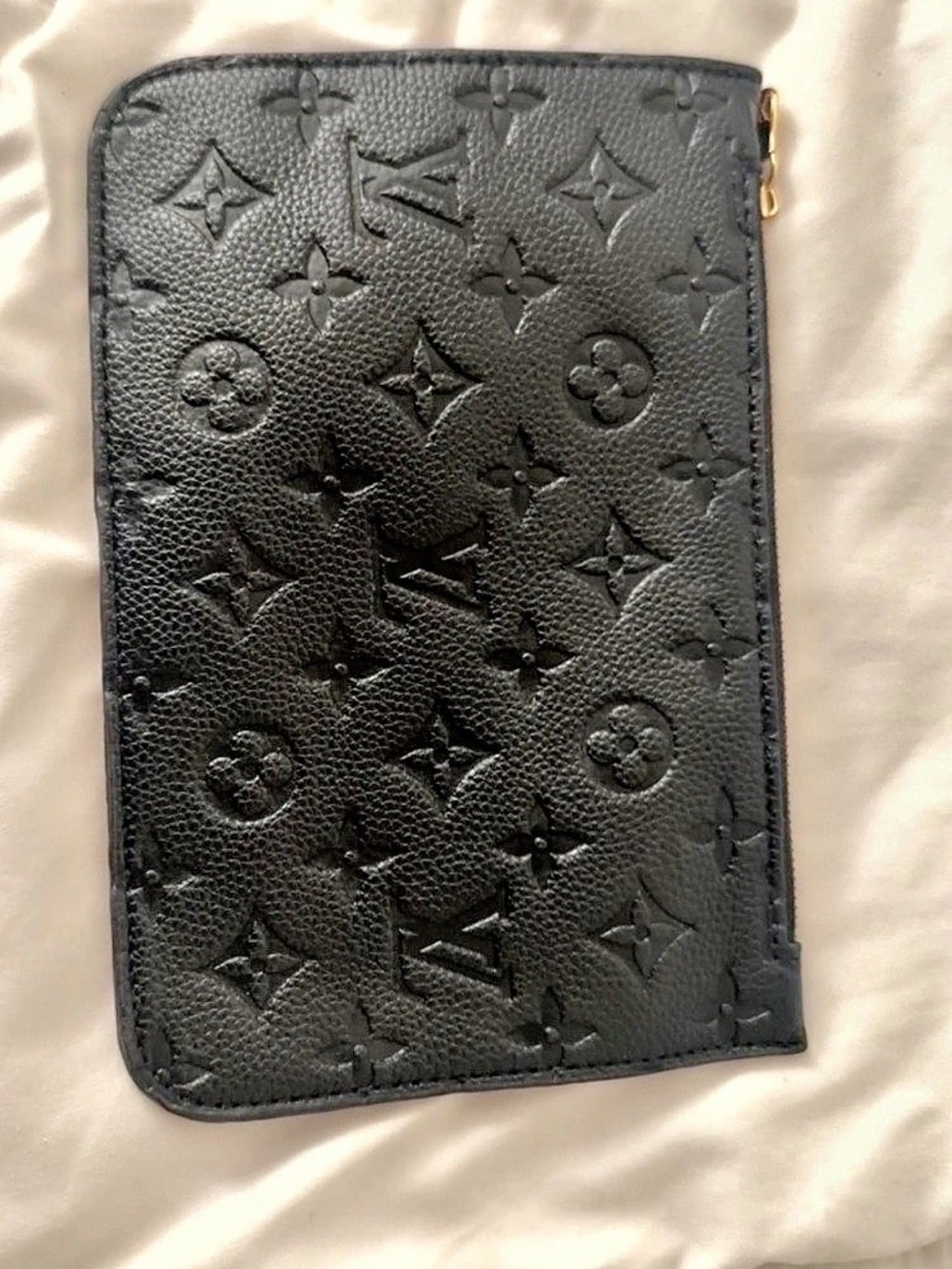 Louis Vuitton Monogram Black Leather Pouch Wallet